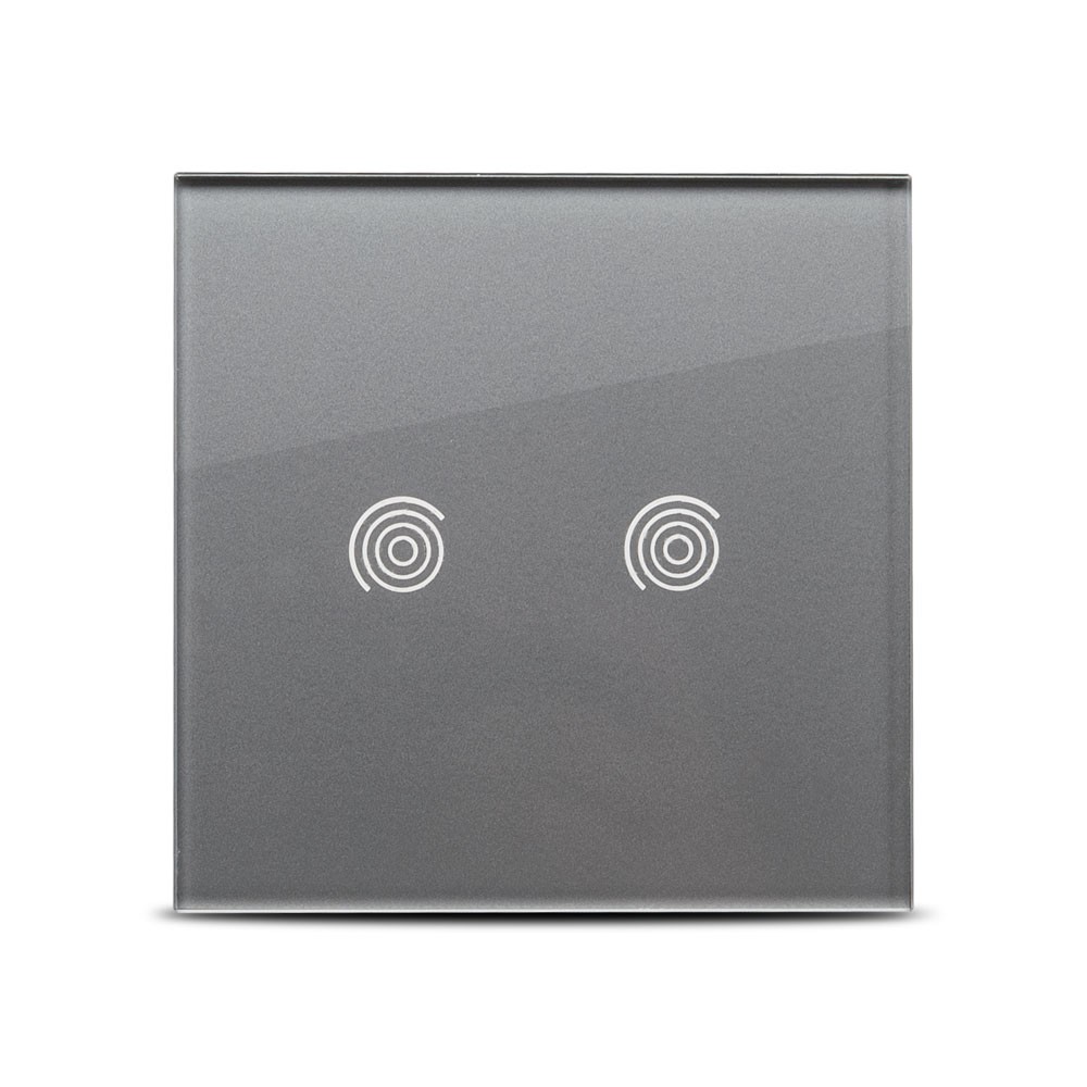 Panou gri simplu 2T sticla, aparataj touch PULSAR NS - imagine 6